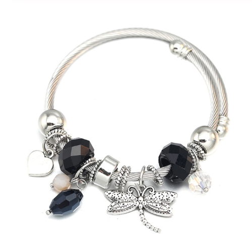 Bangle Charm Bracelet - Dragonfly