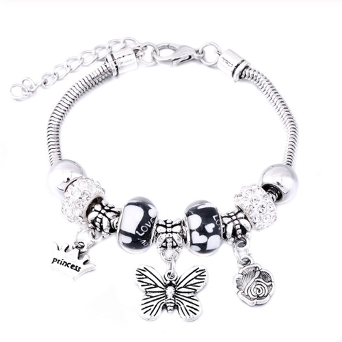 Snake Chain Charm Bracelet - Butterfly