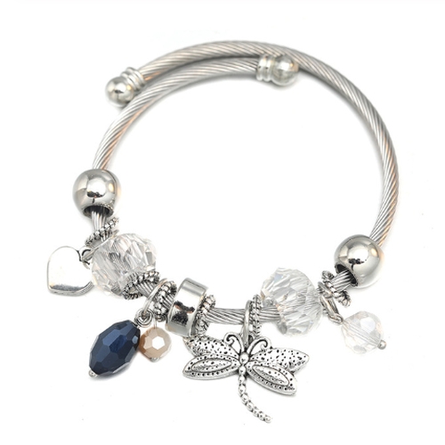 Bangle Charm Bracelet - Dragonfly