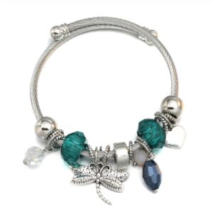 Bangle Charm Bracelet - Dragonfly