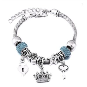 Snake Chain Charm Bracelet - Crown