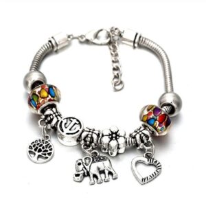 Snake Chain Charm Bracelet - Elephant
