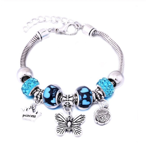 Snake Chain Charm Bracelet - Butterfly