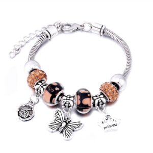 Snake Chain Charm Bracelet - Butterfly