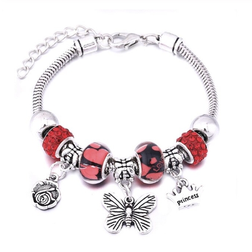 Snake Chain Charm Bracelet - Butterfly