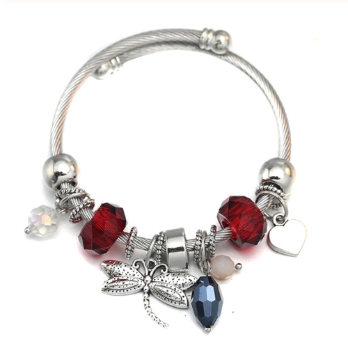 Bangle Charm Bracelet - Dragonfly