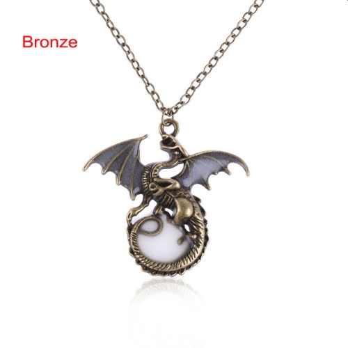 Dragon pendant that glows in the dark in bronze colour