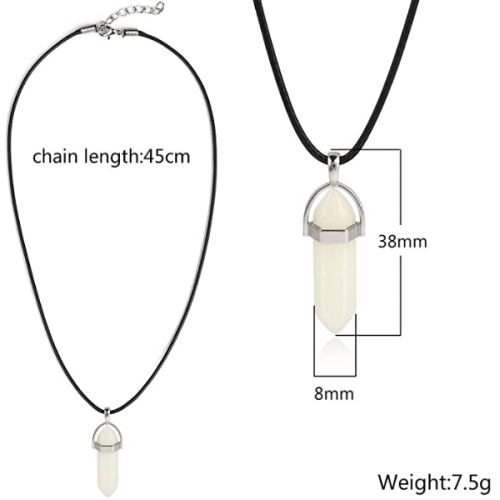 Glow in the dark crystal necklace