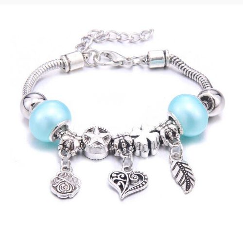 Charm Bracelet With Heart And Feather Charms - Image 3