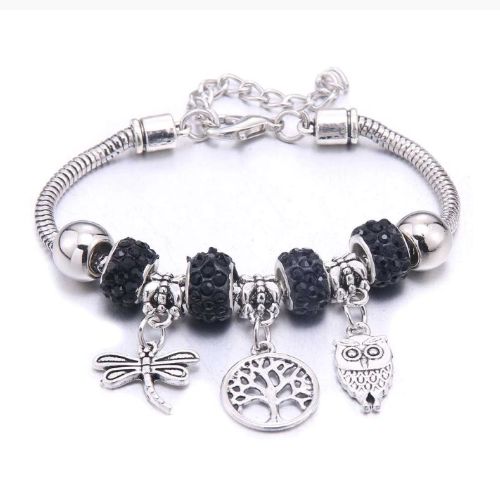 Charm Bracelet With Tree Of Life Dragonfly And Owl Charms - Image 2