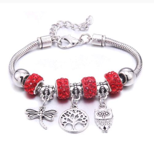 Charm Bracelet With Tree Of Life Dragonfly And Owl Charms - Image 6